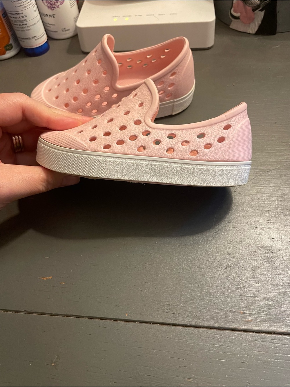 Old Navy Toddler Slip-On Sneakers in Light Pink with White Sole - Picture 6 of 10